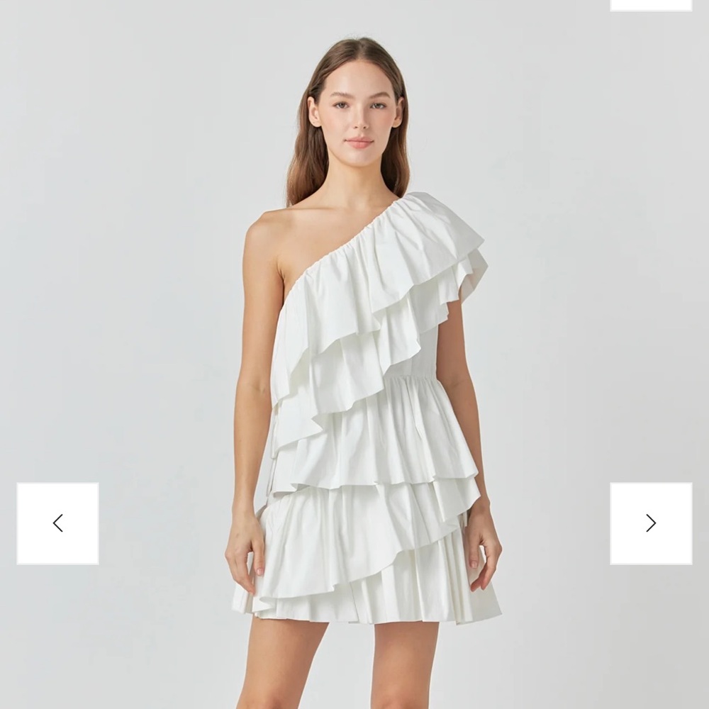 Endless Rose One Shoulder Ruffled Mini Dress